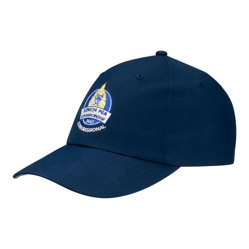 Imperial 2025 PGA Seniors Championship Performance Hat in True Navy sold by PGA Tour