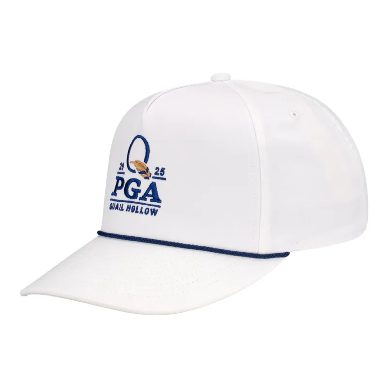 Imperial 2025 PGA Championship Wrightson Rope Hat in White and Navy sold by PGA Tour