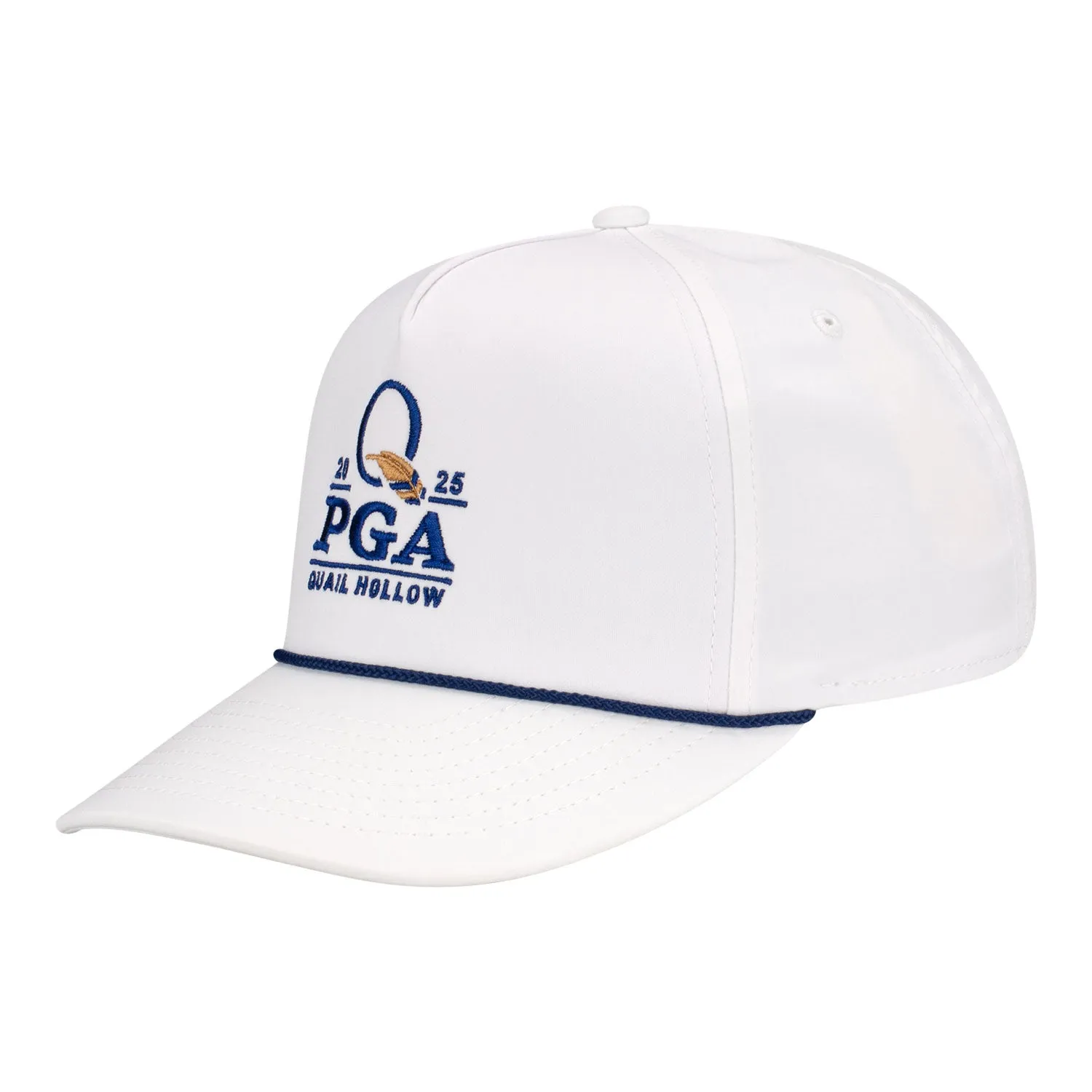 Imperial 2025 PGA Championship Wrightson Rope Hat in White and Navy sold by PGA Tour