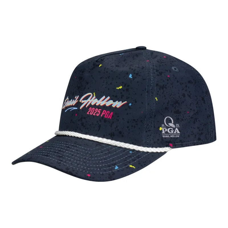Imperial 2025 PGA Championship Golden Hour Printed Performance Rope Hat in Black Splatter sold by PGA Tour