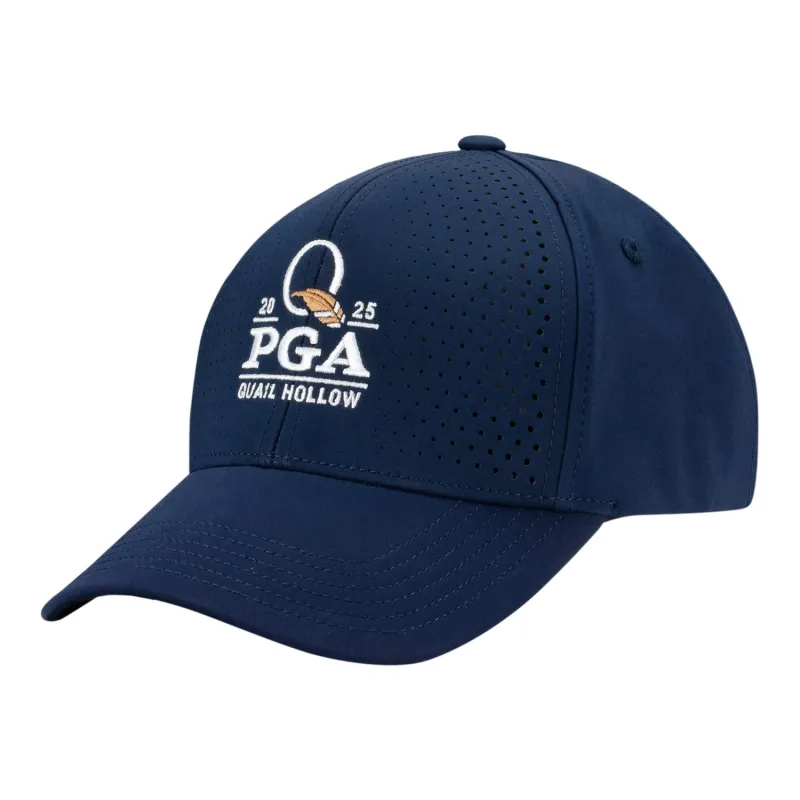 Ahead 2025 PGA Championship Tech Airflow Hat in Navy sold by PGA Tour