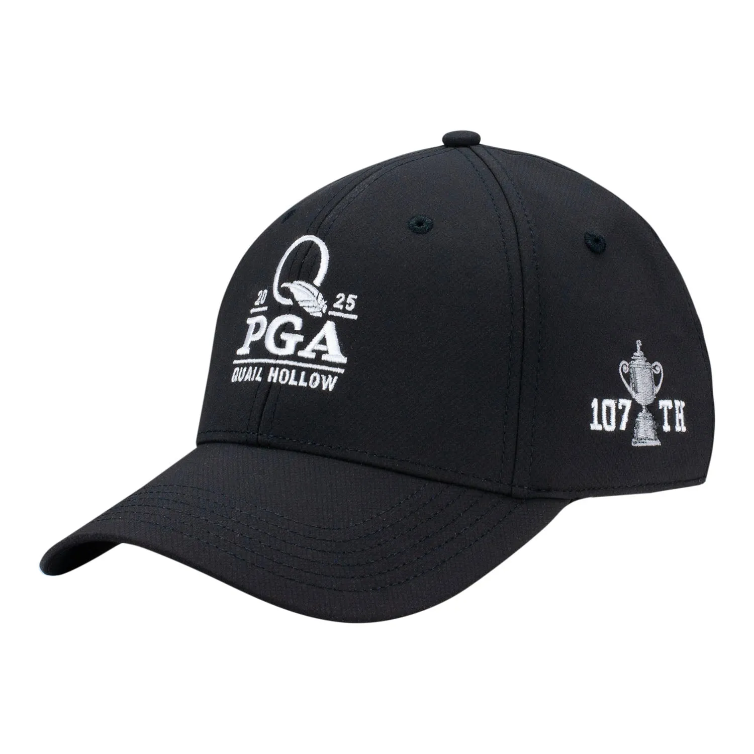 Ahead 2025 PGA Championship Structured Ultimate Fit Tech Hat in Black sold by PGA Tour