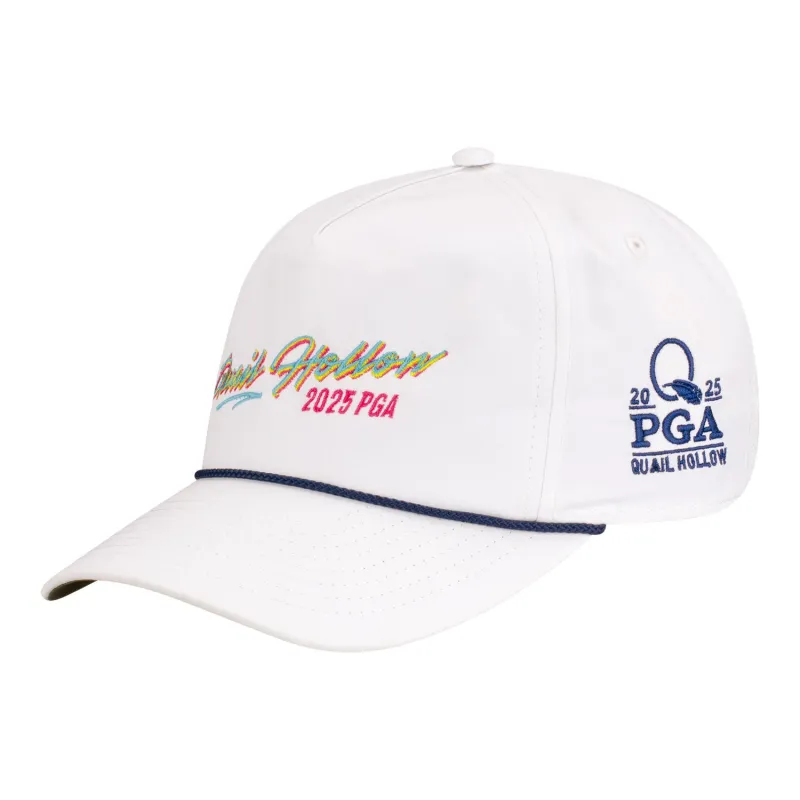 Imperial 2025 PGA Championship Harrison Hat in White and Navy sold by PGA Tour