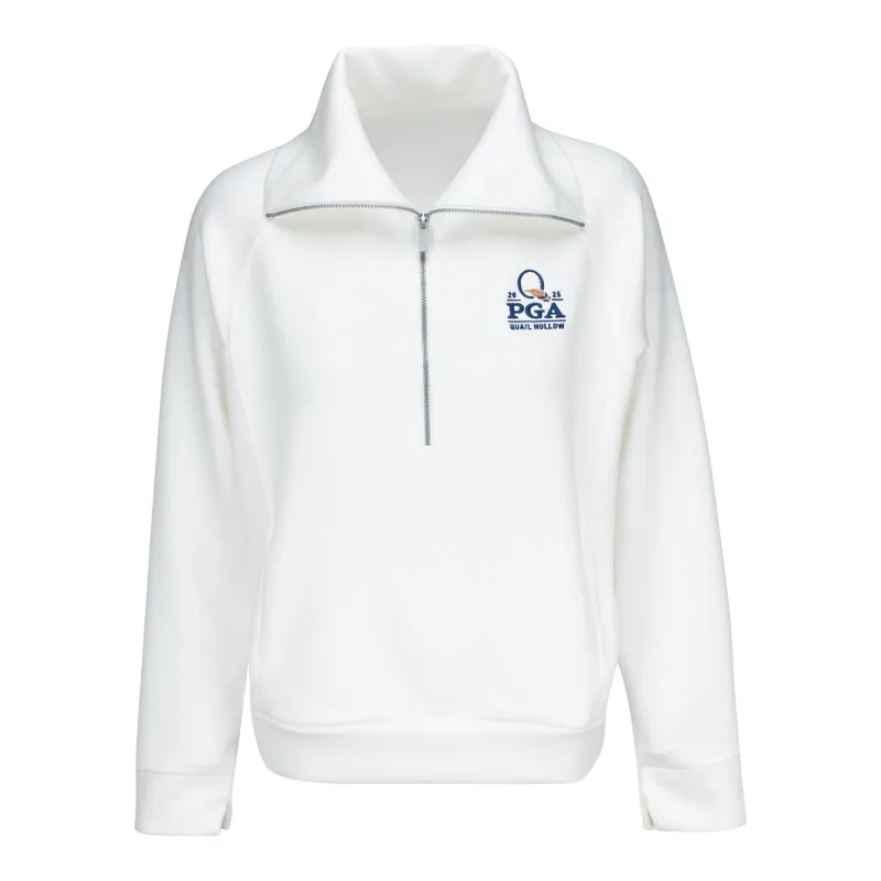 Ahead 2025 PGA Championship Ladies Blake Quarter Zip in Ivory sold by PGA Tour