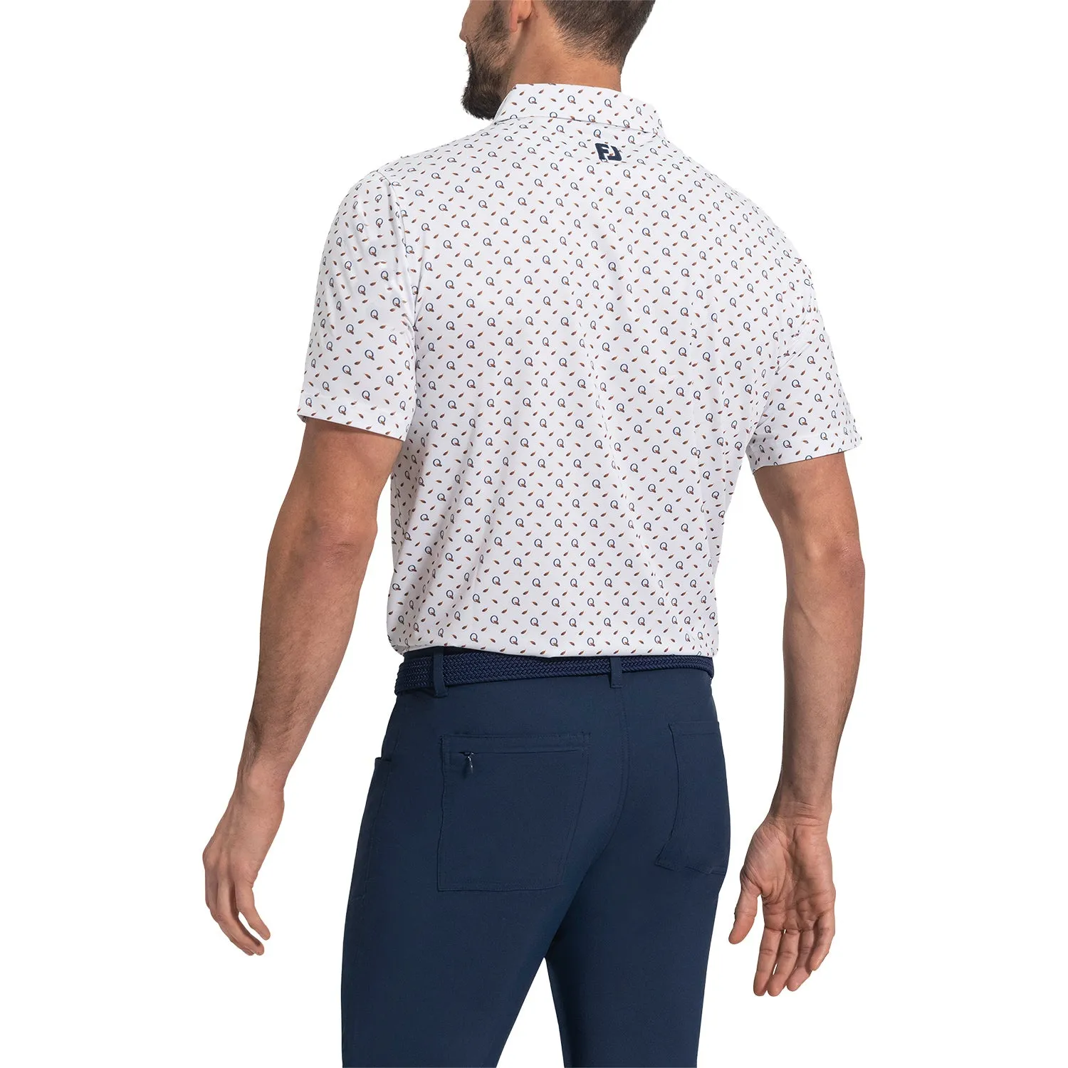 FootJoy 2025 PGA Championship Q and Feathers Polo in White sold by PGA Tour product image thumbnail 5