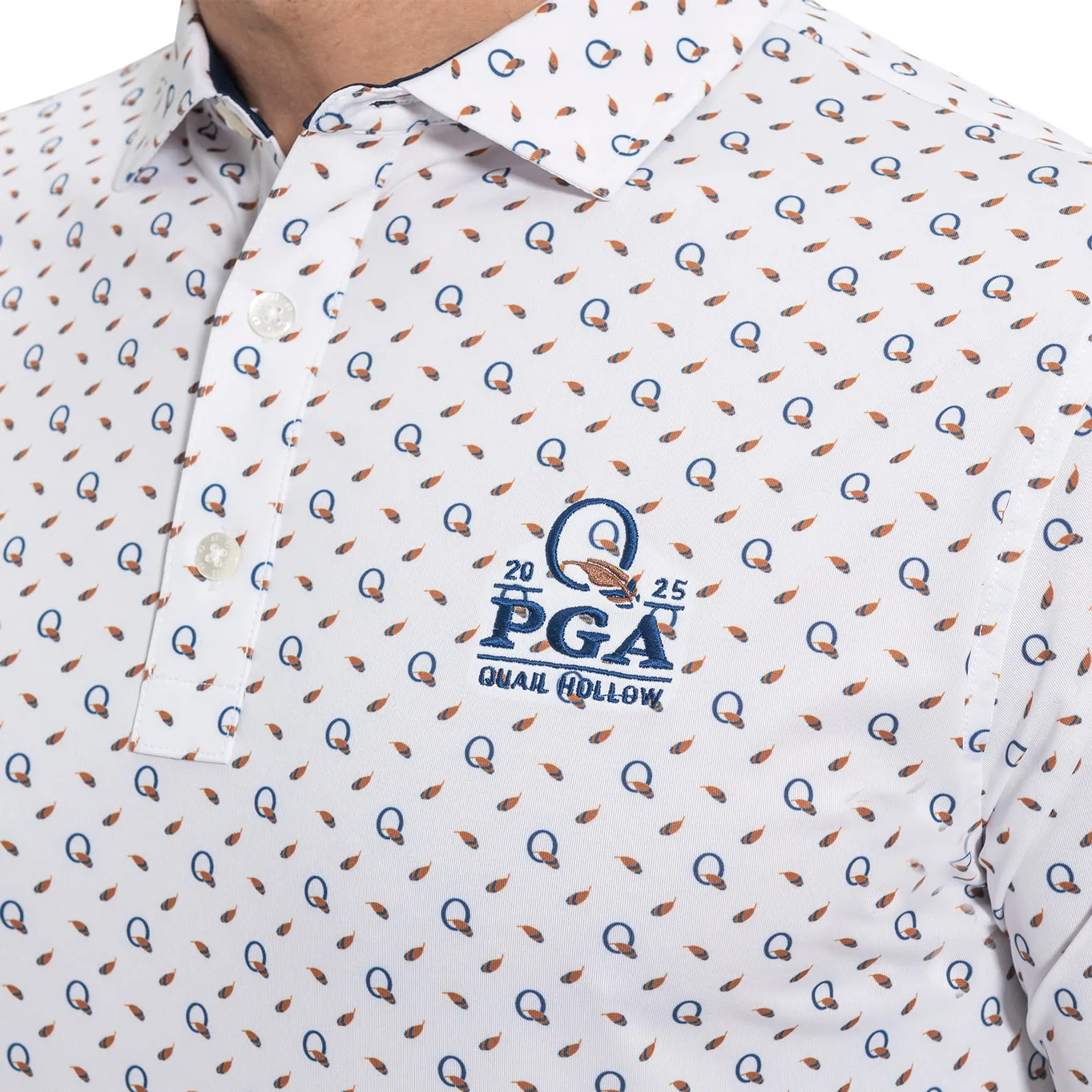 FootJoy 2025 PGA Championship Q and Feathers Polo in White sold by PGA Tour product image thumbnail 3