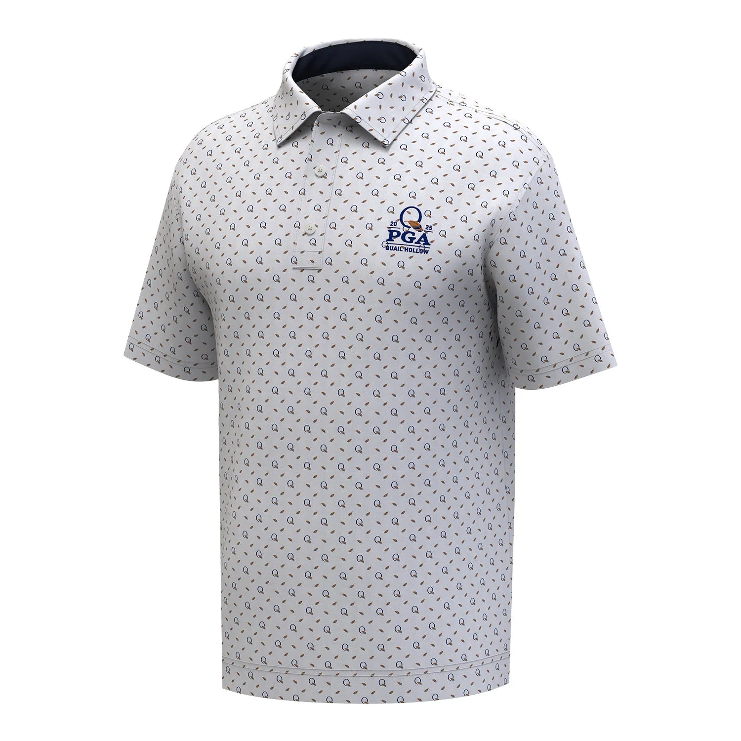 FootJoy 2025 PGA Championship Q and Feathers Polo in White sold by PGA Tour
