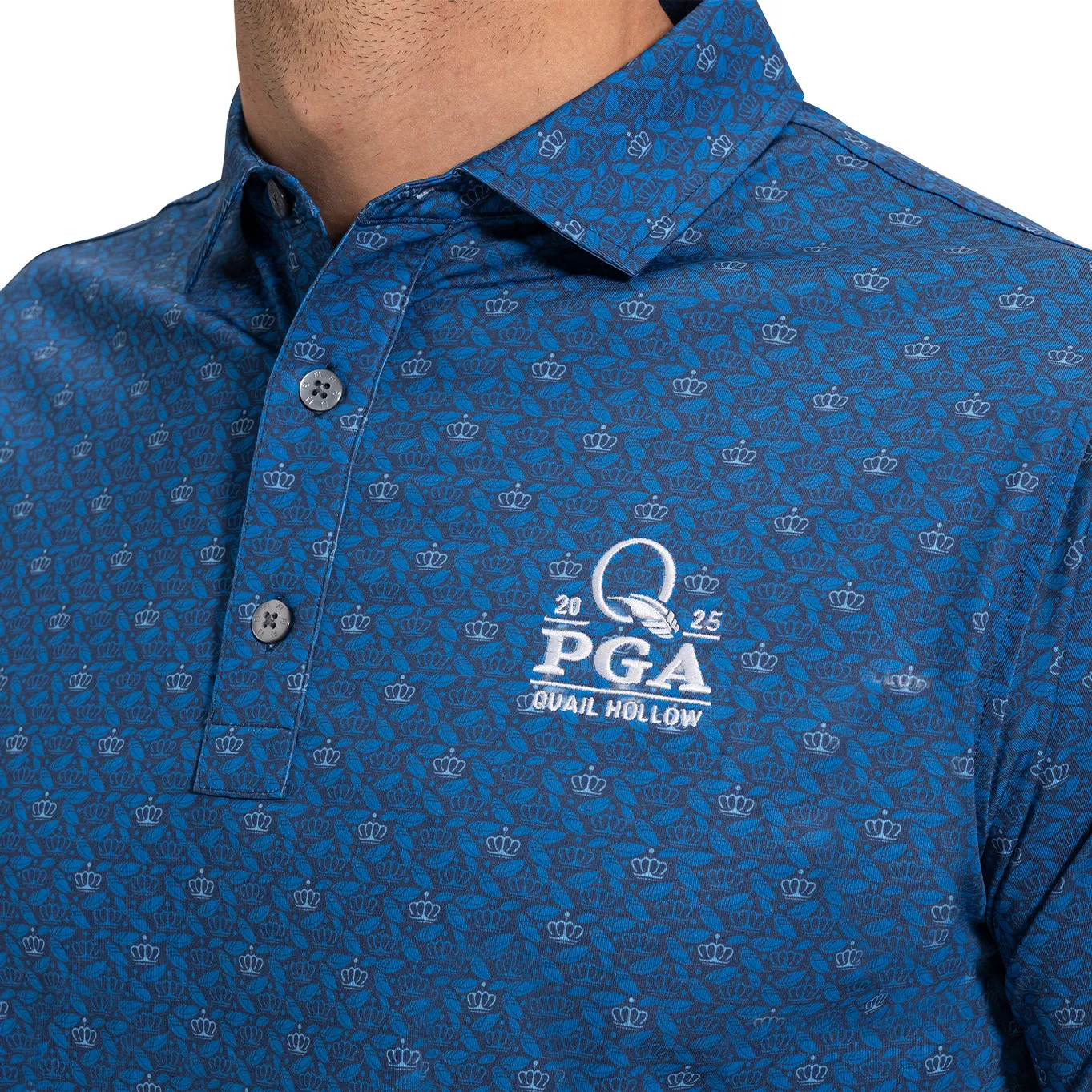 FootJoy 2025 PGA Championship Feathers & Crown Polo in Navy sold by PGA Tour product image thumbnail 3