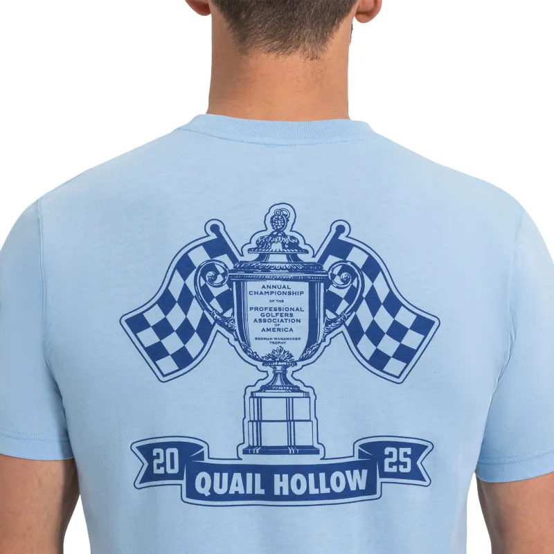 FootJoy 2025 PGA Championship Checkered Flag T-Shirt in Light Blue sold by PGA Tour