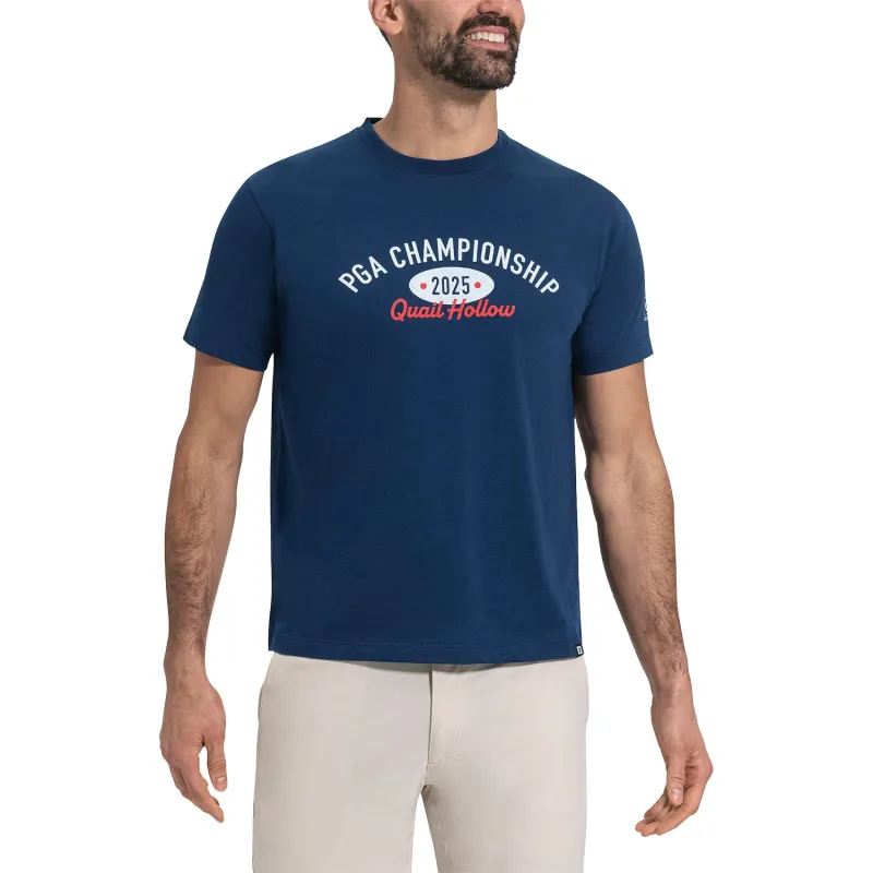 FootJoy 2025 PGA Championship Quail Hollow Varsity T-Shirt in Navy sold by PGA Tour