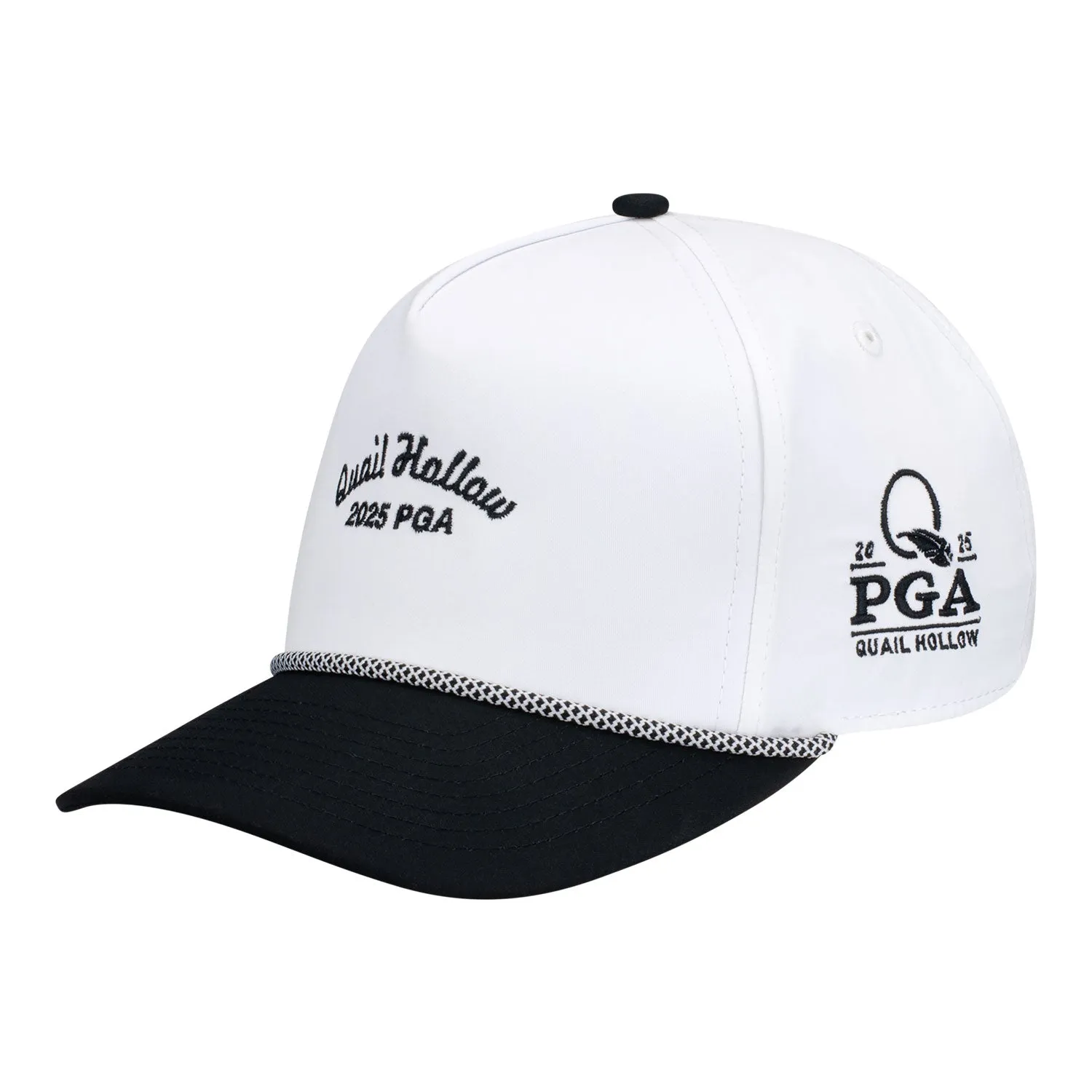 Imperial 2025 PGA Championship Wrightson Rope Hat in White and Black sold by PGA Tour