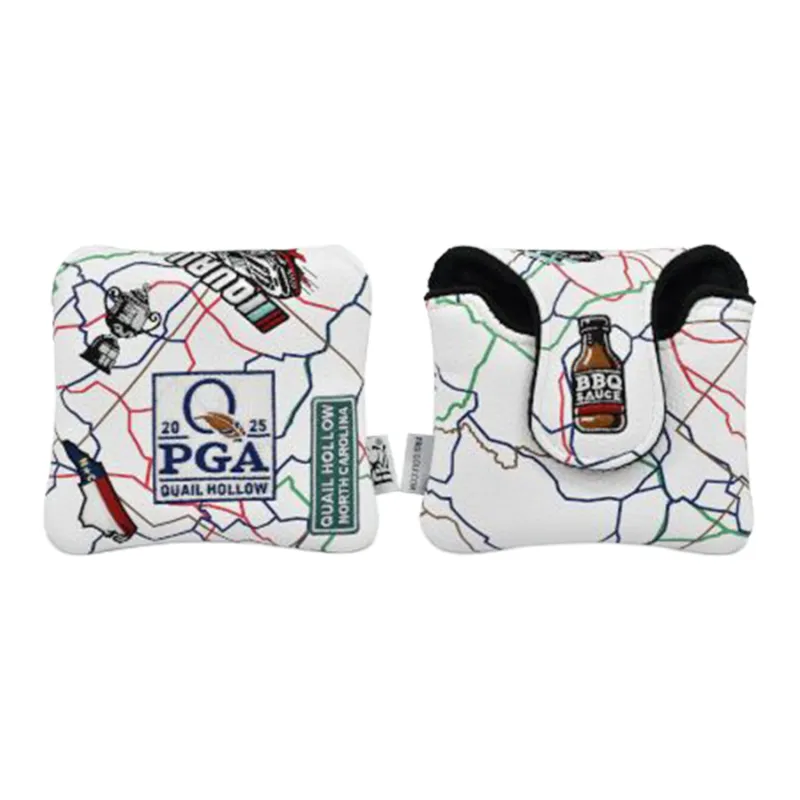 PRG Golf 2025 PGA Championship All Over NC Map Mallet Cover in White and Multi sold by PGA Tour