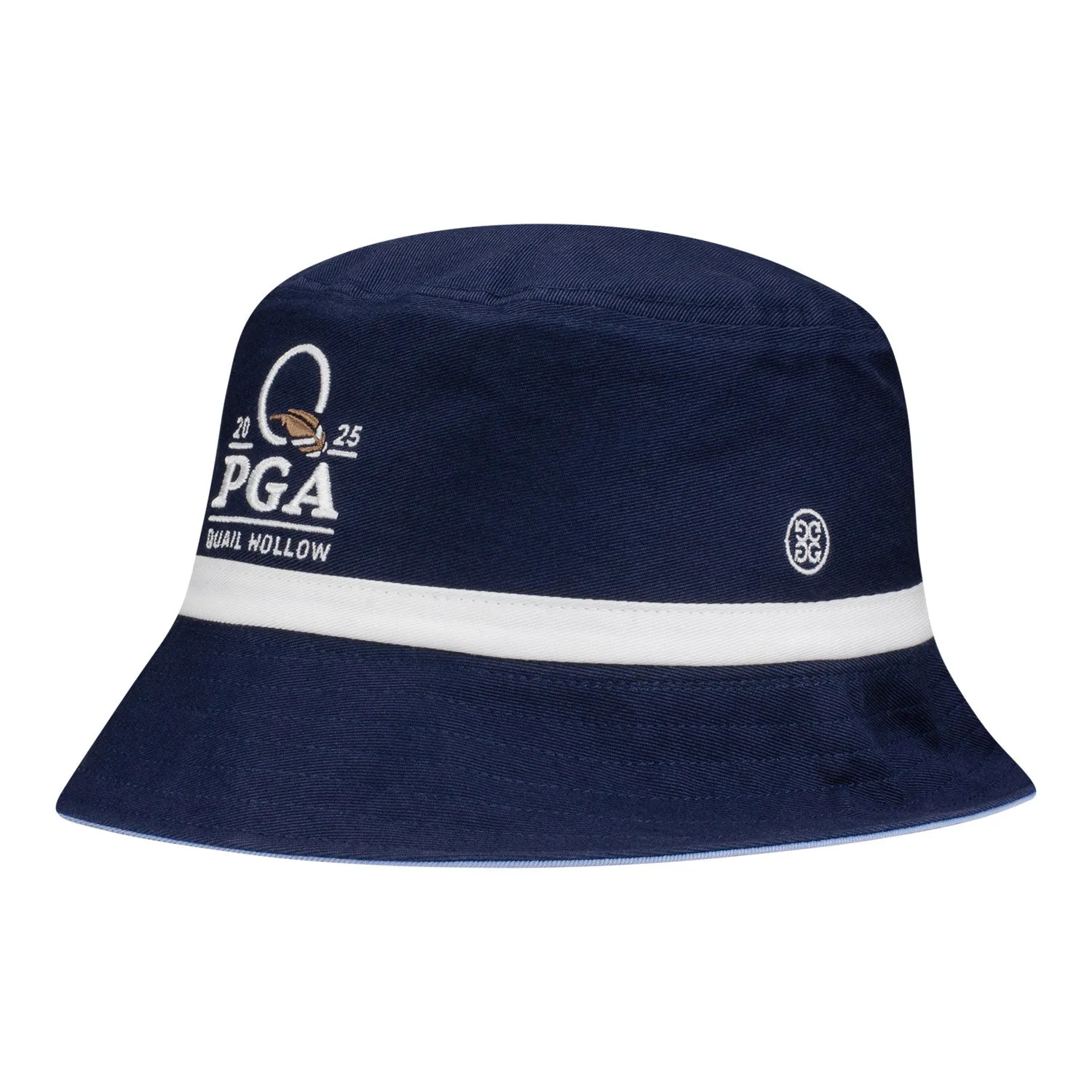GFore 2025 PGA Championship Reversible Bucket Hat in Light Blue and Navy sold by PGA Tour