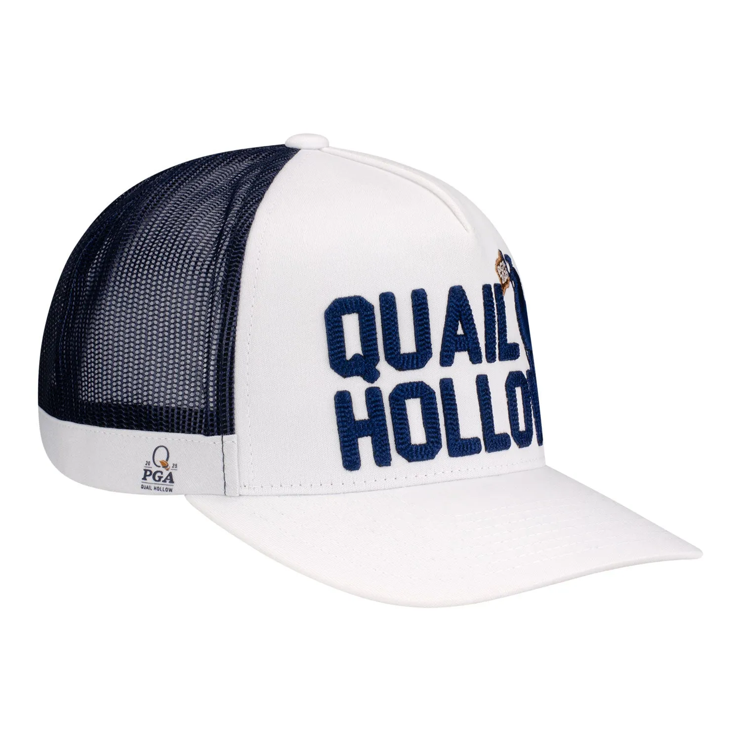 GFore 2025 PGA Championship Quail Bird Trucker Hat in White and Navy sold by PGA Tour product image thumbnail 2