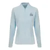Peter Millar 2025 PGA Championship Ladies Lightweight Zip Sun Shirt in Skylight sold by PGA Tour