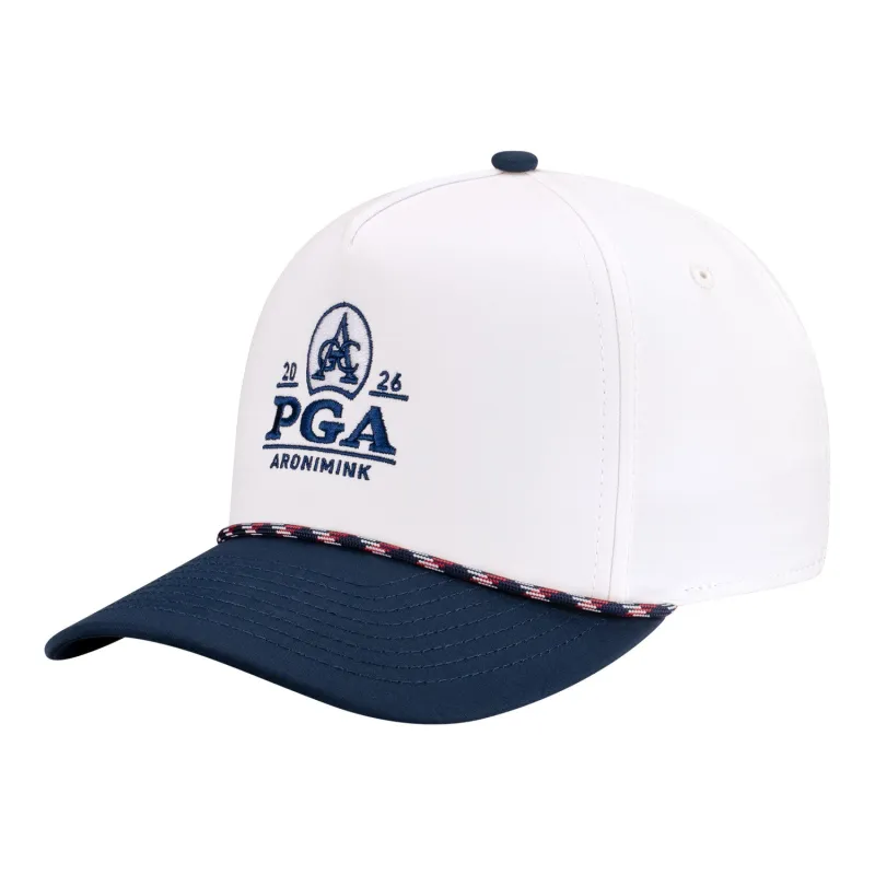 Imperial 2026 PGA Championship Wrightson Two-Tone Rope Hat in White and Navy sold by PGA Tour