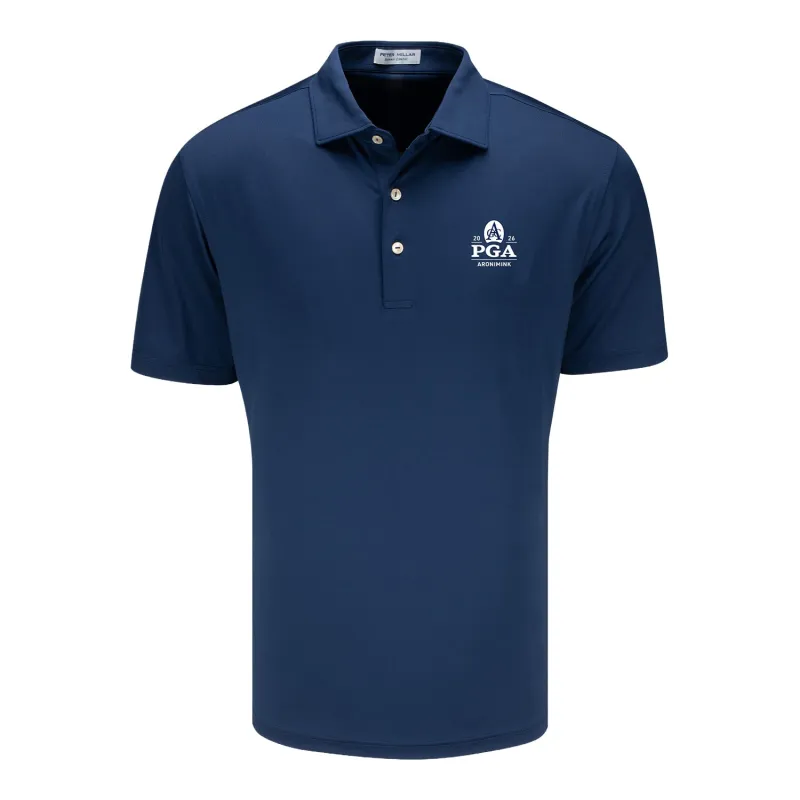 Peter Millar 2026 PGA Championship Solid Polo in Navy sold by PGA Tour