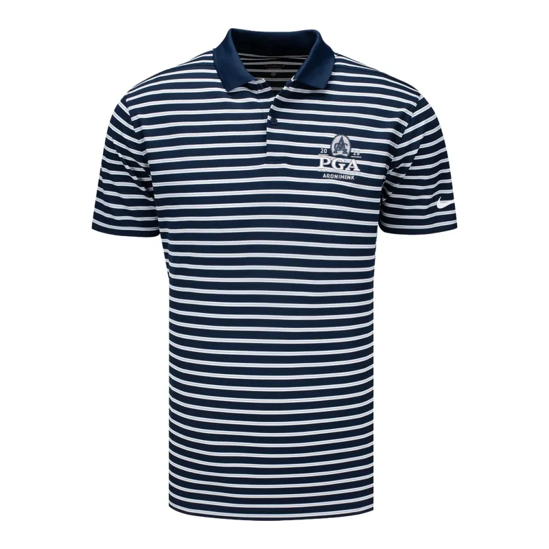 Nike 2026 PGA Championship Victory Stripe Polo in Obsidian Blue sold by PGA Tour