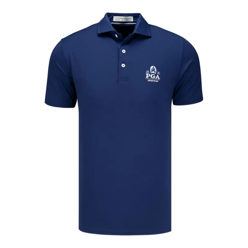 Holderness & Bourne 2026 PGA Championship Anderson Solid Polo in Navy sold by PGA Tour