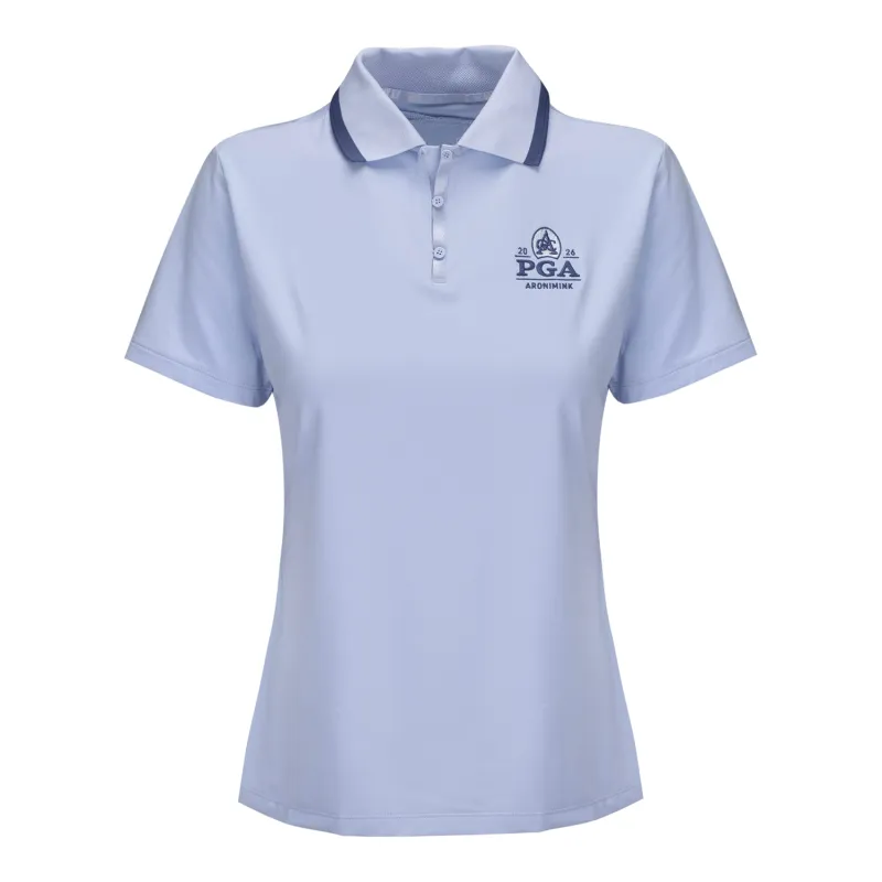 Nike 2026 PGA Championship Women's Tour Polo in Ghost and Sanded Purple sold by PGA Tour