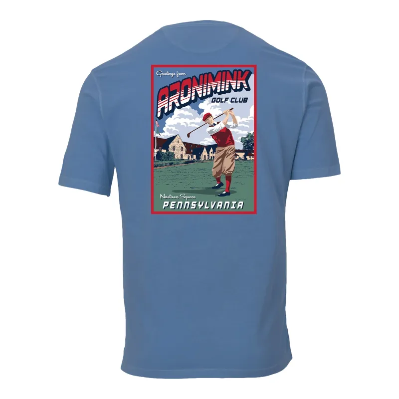 Ahead 2026 PGA Championship Retro Course T-Shirt in Blue Jean sold by PGA Tour
