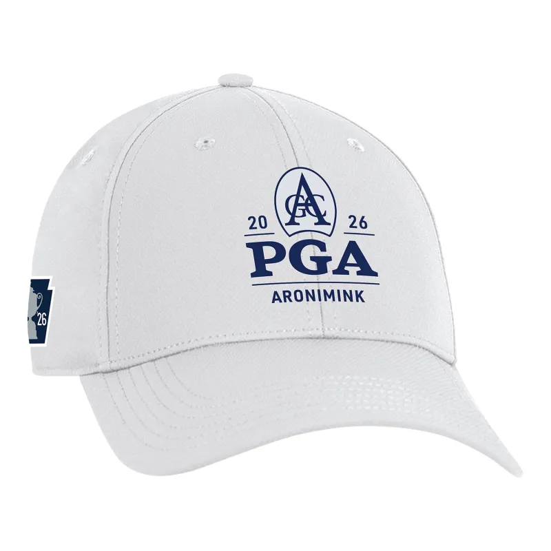 Ahead 2026 PGA Championship Stratus Logo & Keystone Performance Hat in White sold by PGA Tour