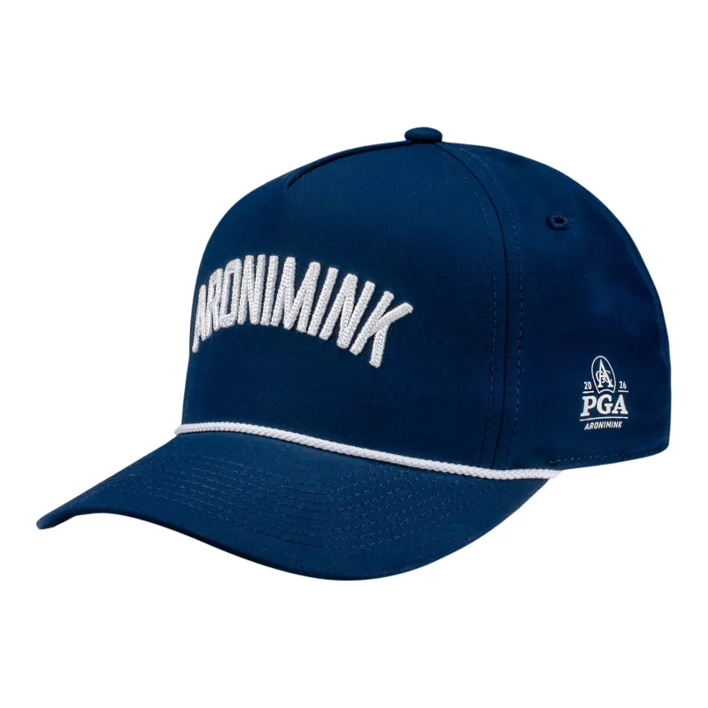 Imperial 2026 PGA Championship Wrightson Rope Hat in Navy and White made by PGA Tour