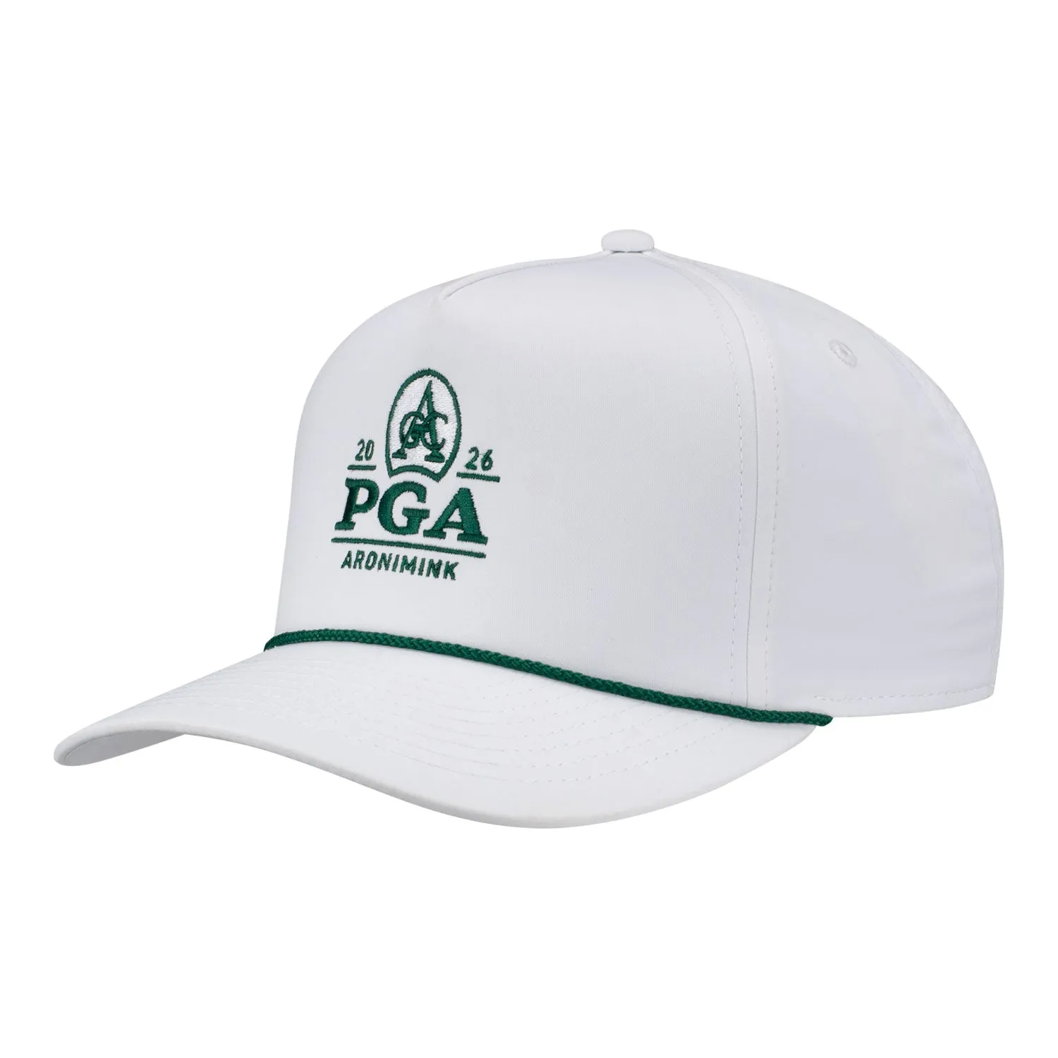 Imperial 2026 PGA Championship Wrightson Rope Hat in White and Dark Green sold by PGA Tour