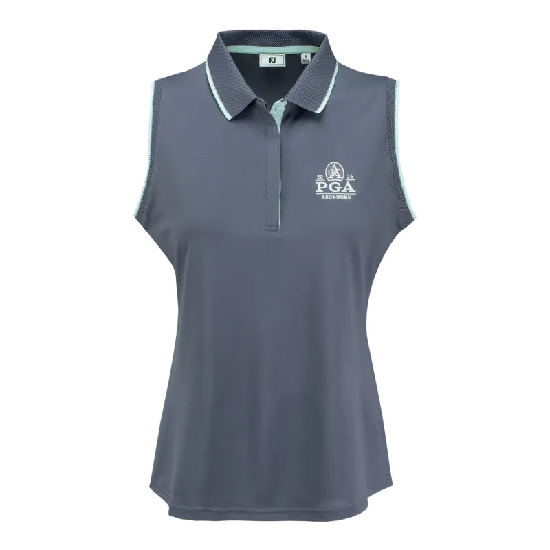 FootJoy 2026 PGA Championship Women's Sleeveless Polo in Dusty Violet and Glacial Blue sold by PGA Tour