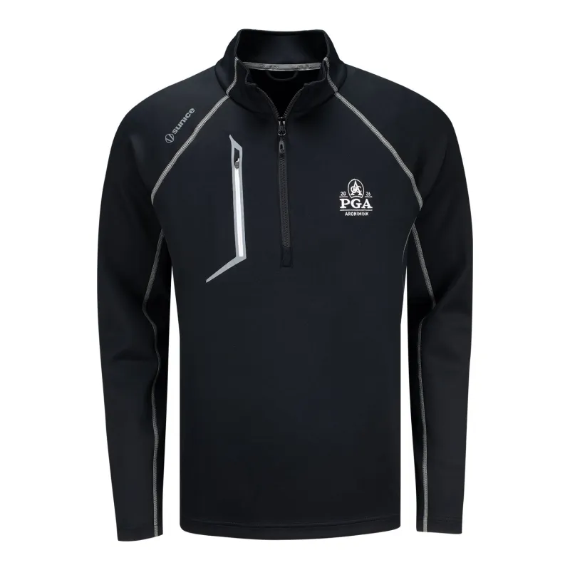 Sunice 2026 PGA Championship Element Shield Performance Quarter Zip Pullover in Black made by PGA Tour