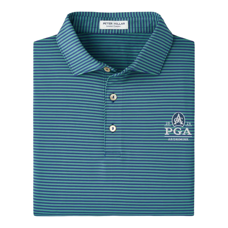 Peter Millar 2026 PGA Championship Hales Performance Jersey Polo in Sport Navy sold by PGA Tour