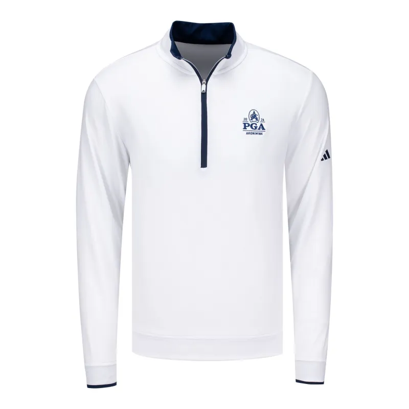 Adidas 2026 PGA Championship Core Quarter Zip in White made by Adidas