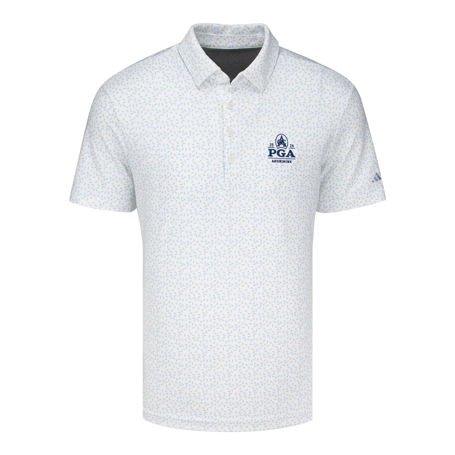Adidas 2026 PGA Championship Soft Print Polo in White sold by PGA Tour