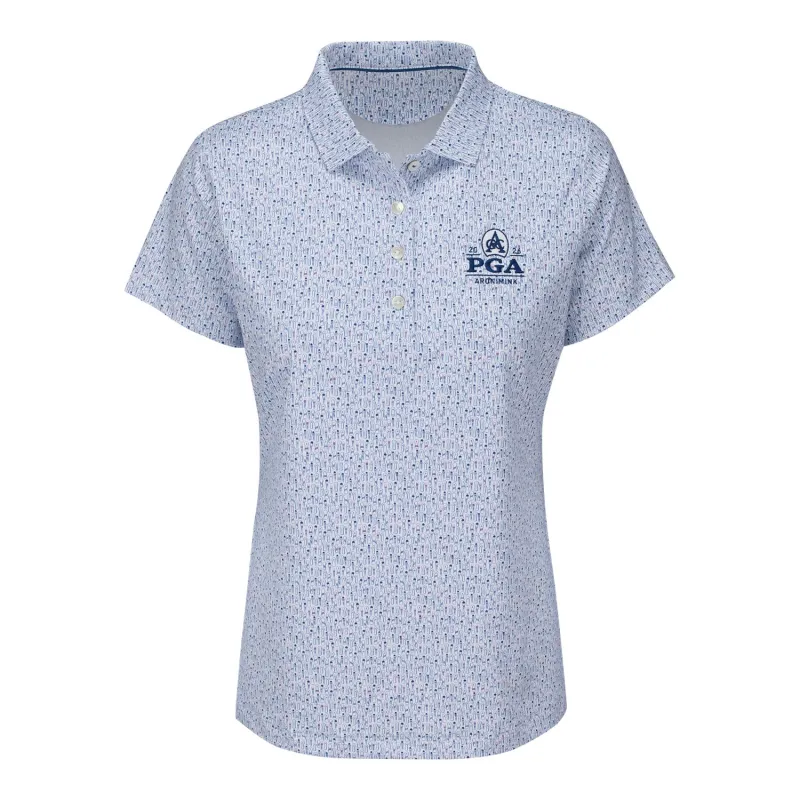 Peter Millar 2026 PGA Championship Women's Fairway Frills Jersey Polo in White sold by PGA Tour