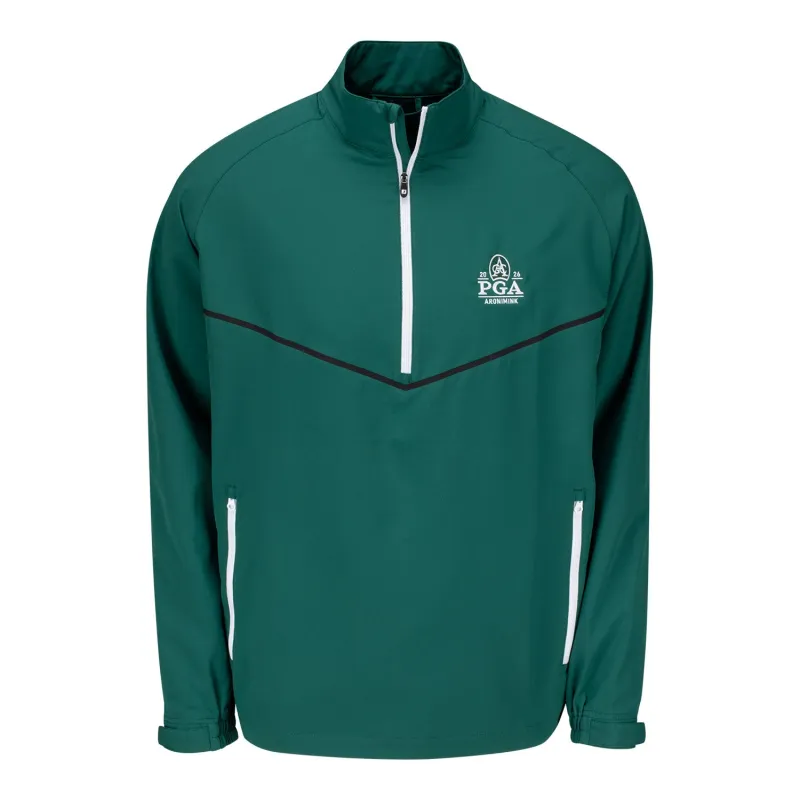 FootJoy 2026 PGA Championship Zephyr Long Sleeve Wind Shirt in Forest Green made by PGA Tour