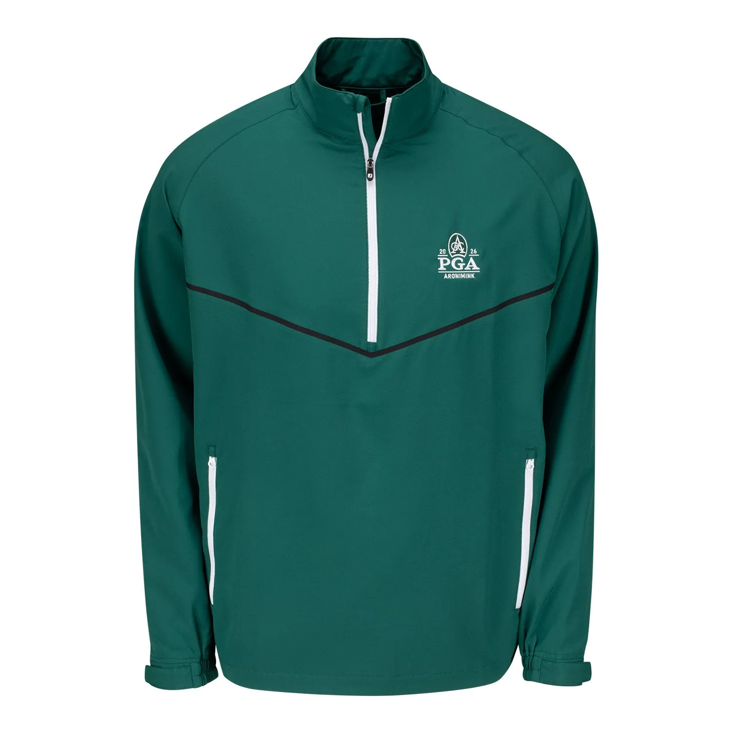 FootJoy 2026 PGA Championship Zephyr Long Sleeve Wind Shirt in Forest Green sold by PGA Tour