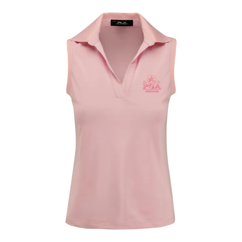Ralph Lauren 2026 PGA Championship Women's Pique Scallop Polo in Light Pink made by Ralph Lauren