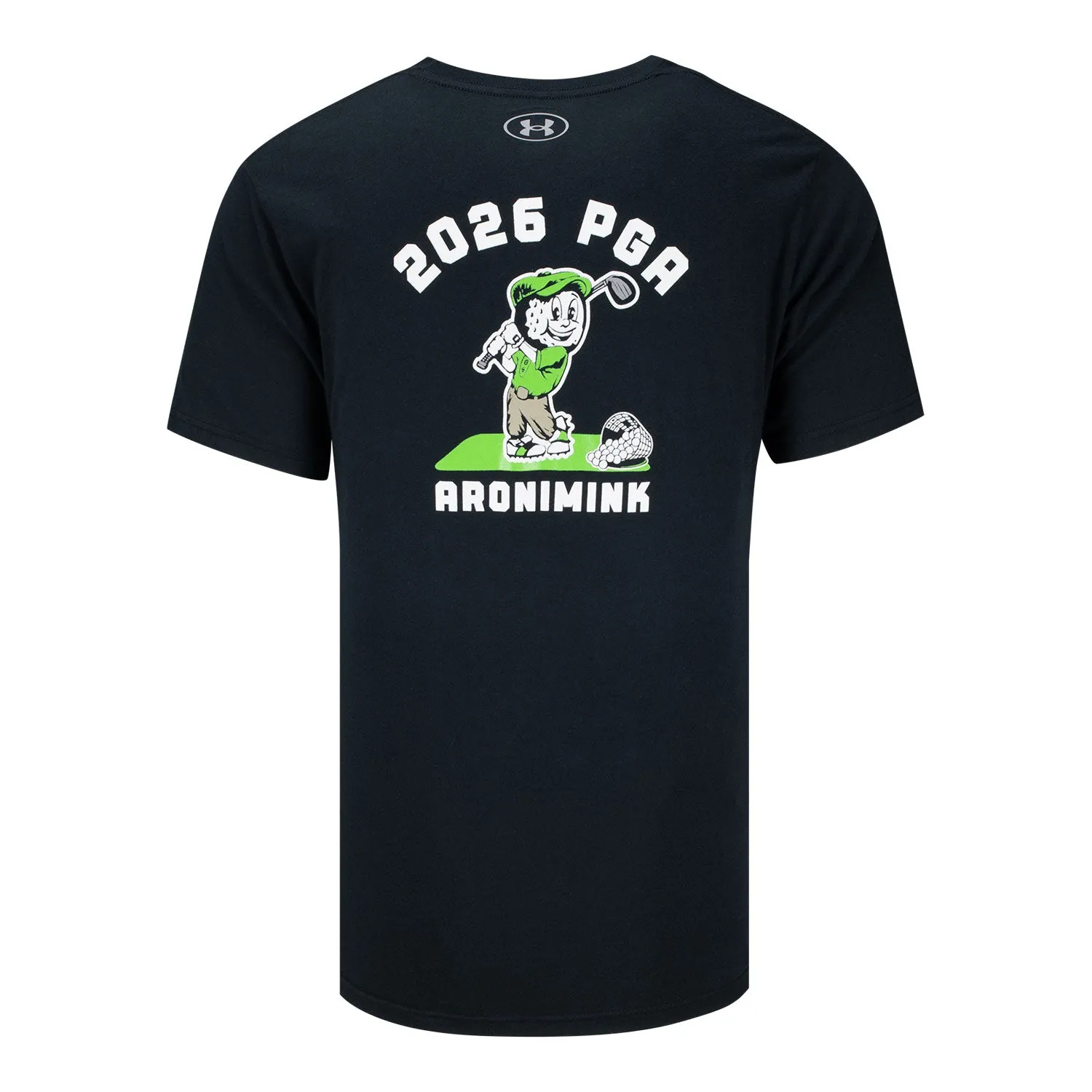 Under Armour 2026 PGA Championship Performance Cotton Golf Ball Character T-Shirt in Carbon Heather sold by PGA Tour