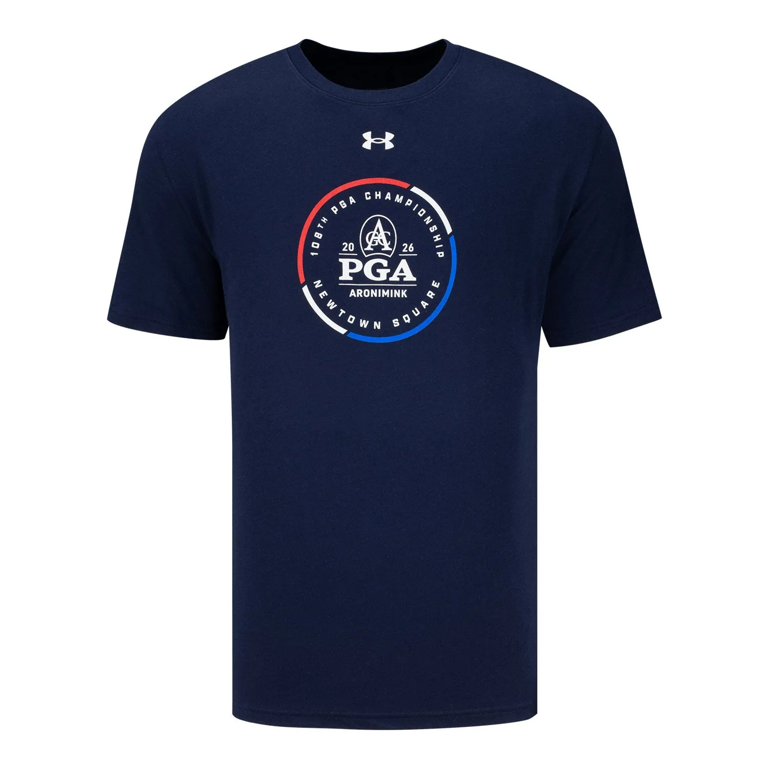 Under Armour 2026 PGA Championship Performance Cotton Tee in Midnight Navy sold by PGA Tour