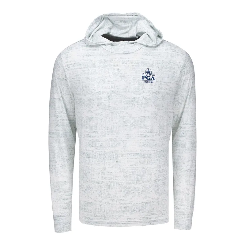 Adidas 2026 PGA Championship Performance Printed Lightweight Hoodie in White and Wonder Sage made by Adidas