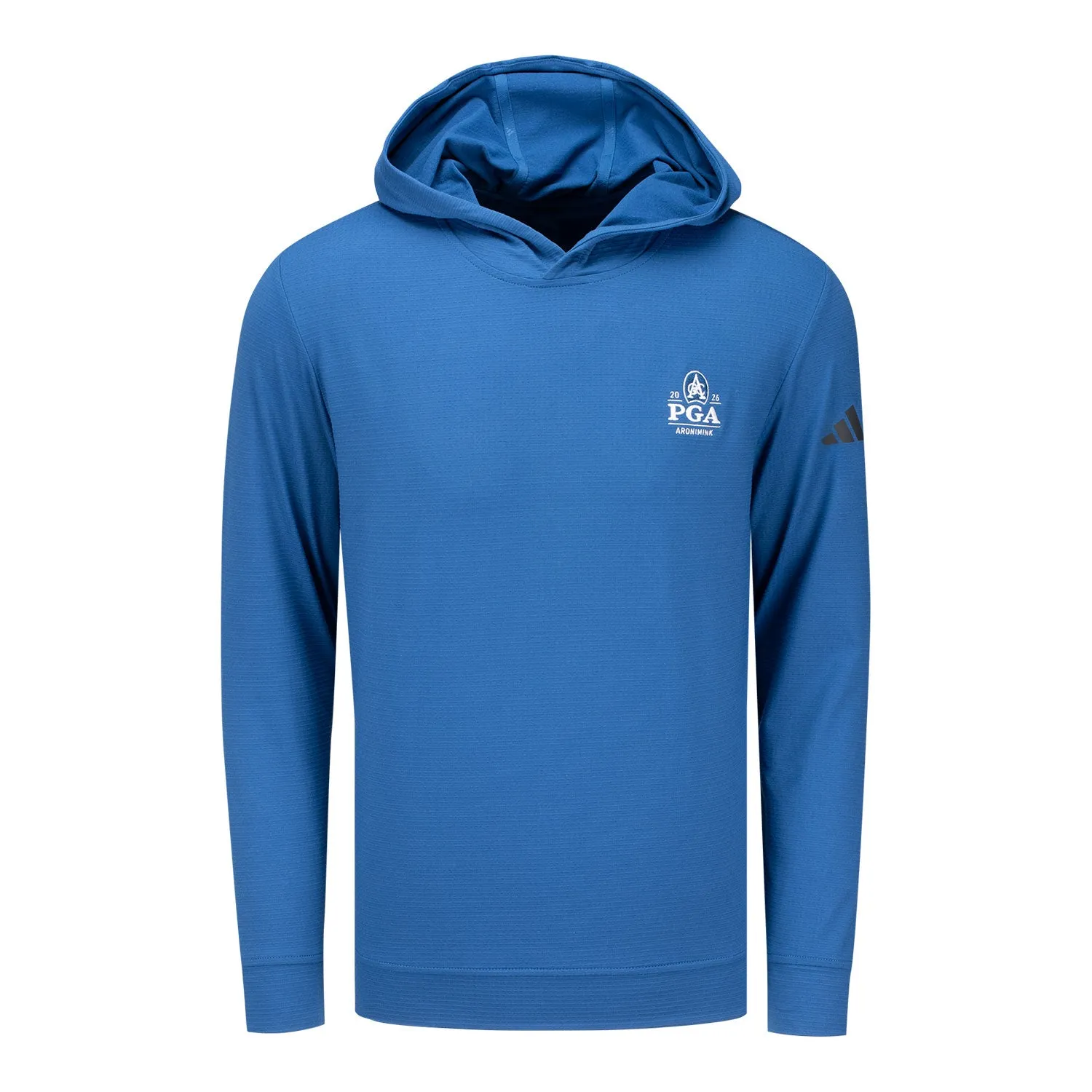 Adidas 2026 PGA Championship Elevated Pullover Hoodie in Dusky Petrol Blue sold by PGA Tour