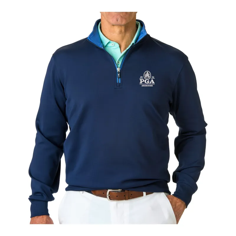 Fairway & Greene 2026 PGA Championship Caves Quarter Zip Pullover in Marine Blue made by Fairway & Greene