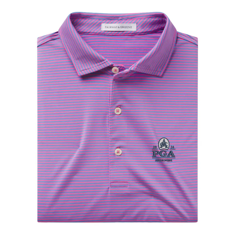 Fairway & Greene 2026 PGA Championship Park Stripe Polo in Bluff Blue made by Fairway & Greene
