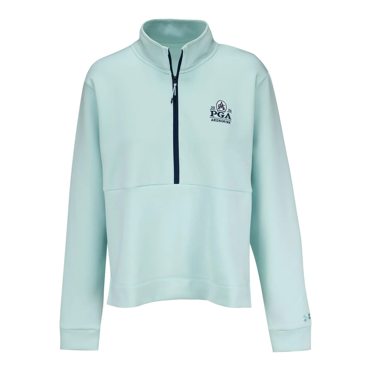 Under Armour 2026 PGA Championship Women's Aura Heather Quarter Zip in Rack Green sold by PGA Tour