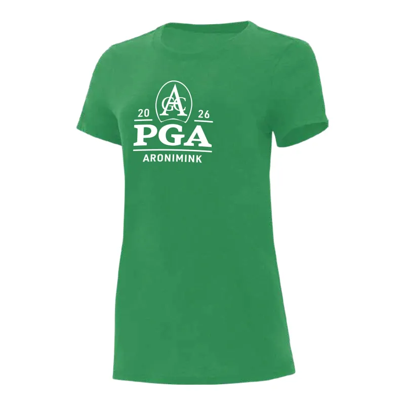 Ahead 2026 PGA Championship Women's Aronimink Logo T-Shirt in Green made by PGA Tour