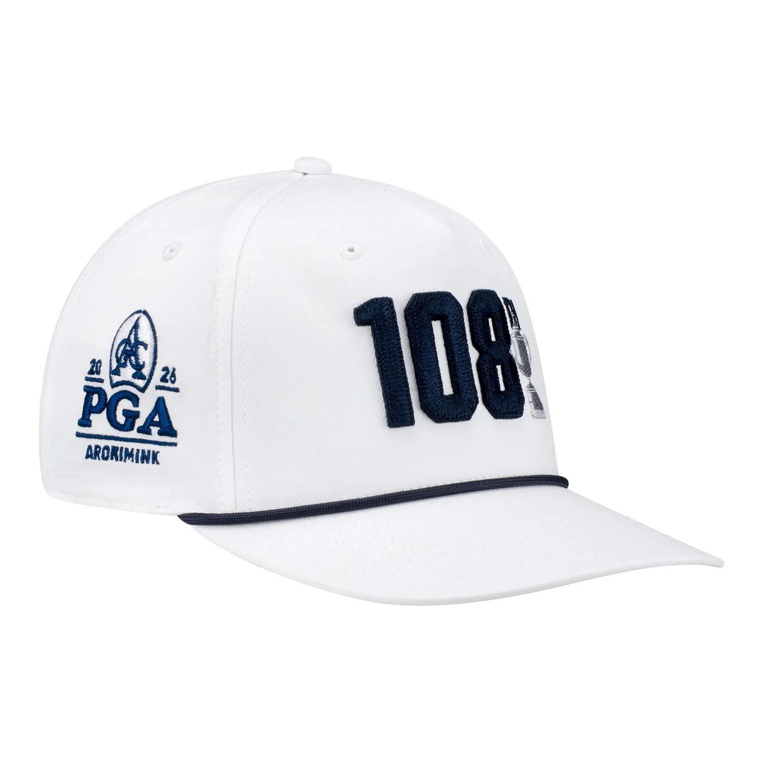 Ahead 2026 PGA Championship Classic Fit Alto Performance Rope Hat in White sold by PGA Tour