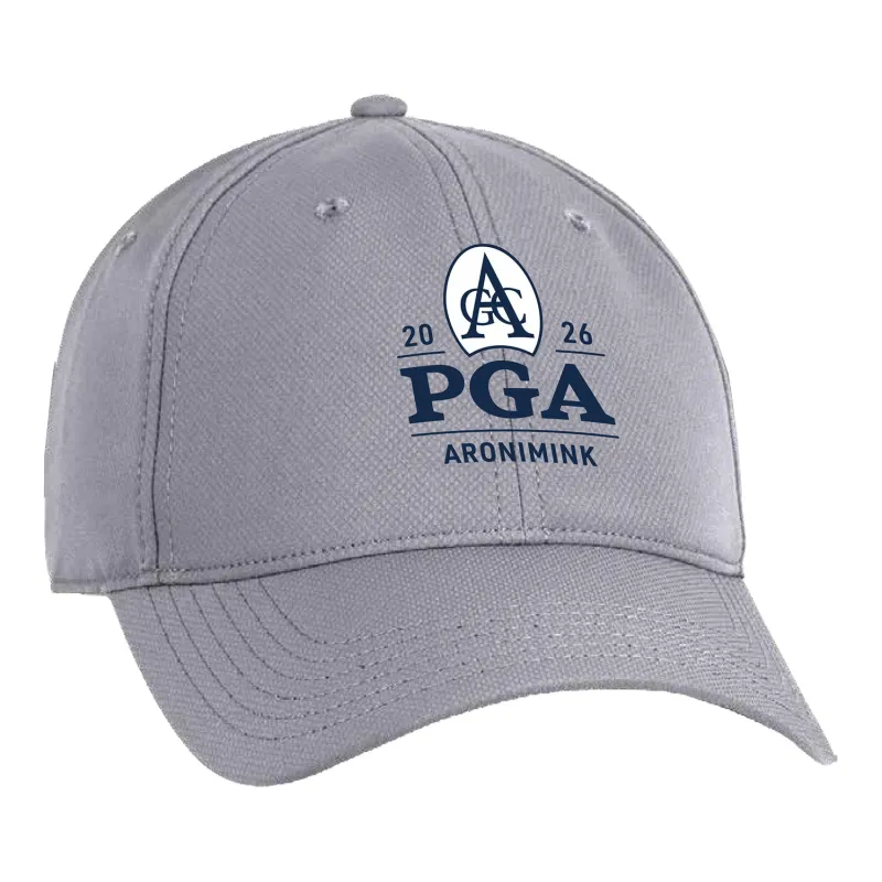 Ahead 2026 PGA Championship Frio Logo & 108th Performance Hat in Grey made by PGA Tour