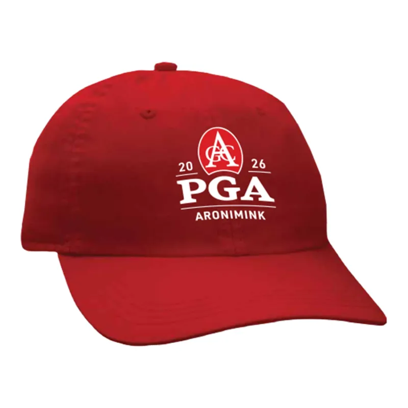 Ahead 2026 PGA Championship Shawmut Cotton Hat in University Red made by PGA Tour