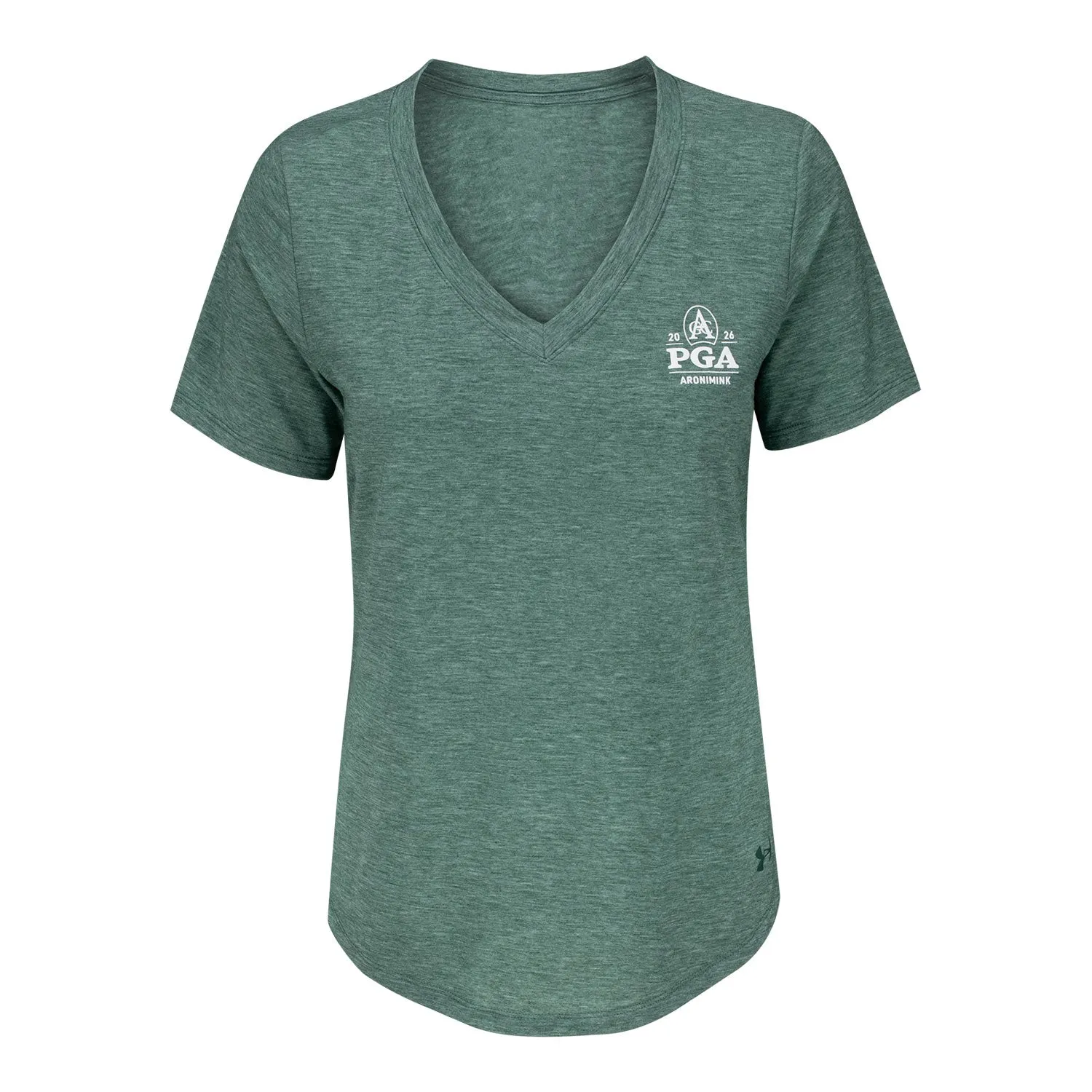 Under Armour 2026 PGA Championship Women's Breezy V-Neck T-Shirt in Forest Green sold by PGA Tour
