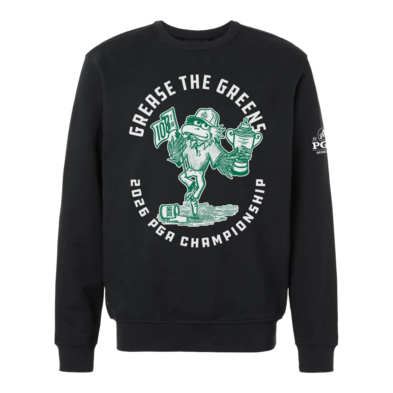 Underdog 2026 PGA Championship Grease the Greens Crewneck in Black sold by PGA Tour